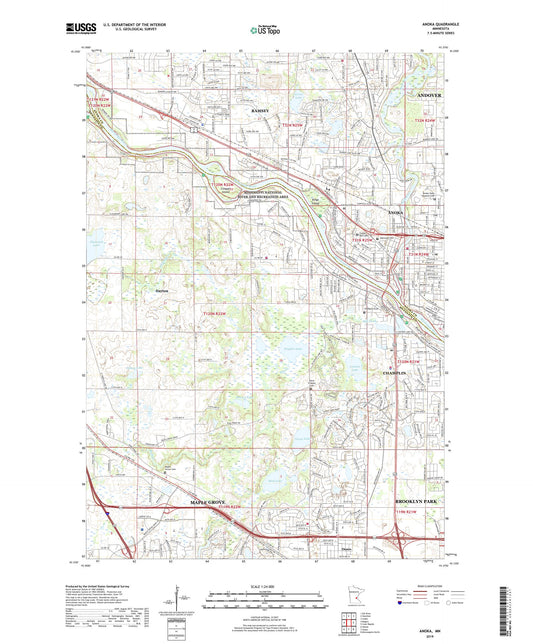 Anoka Minnesota US Topo Map Image