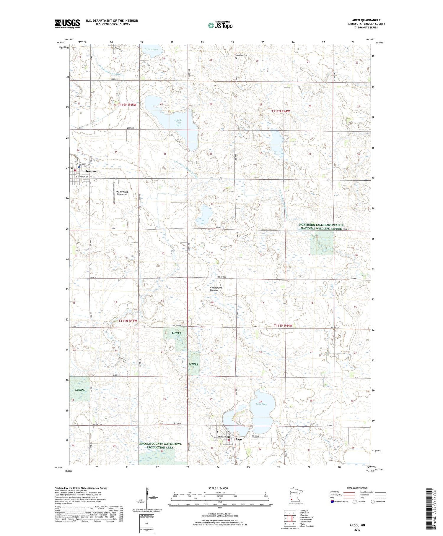 Arco Minnesota US Topo Map Image