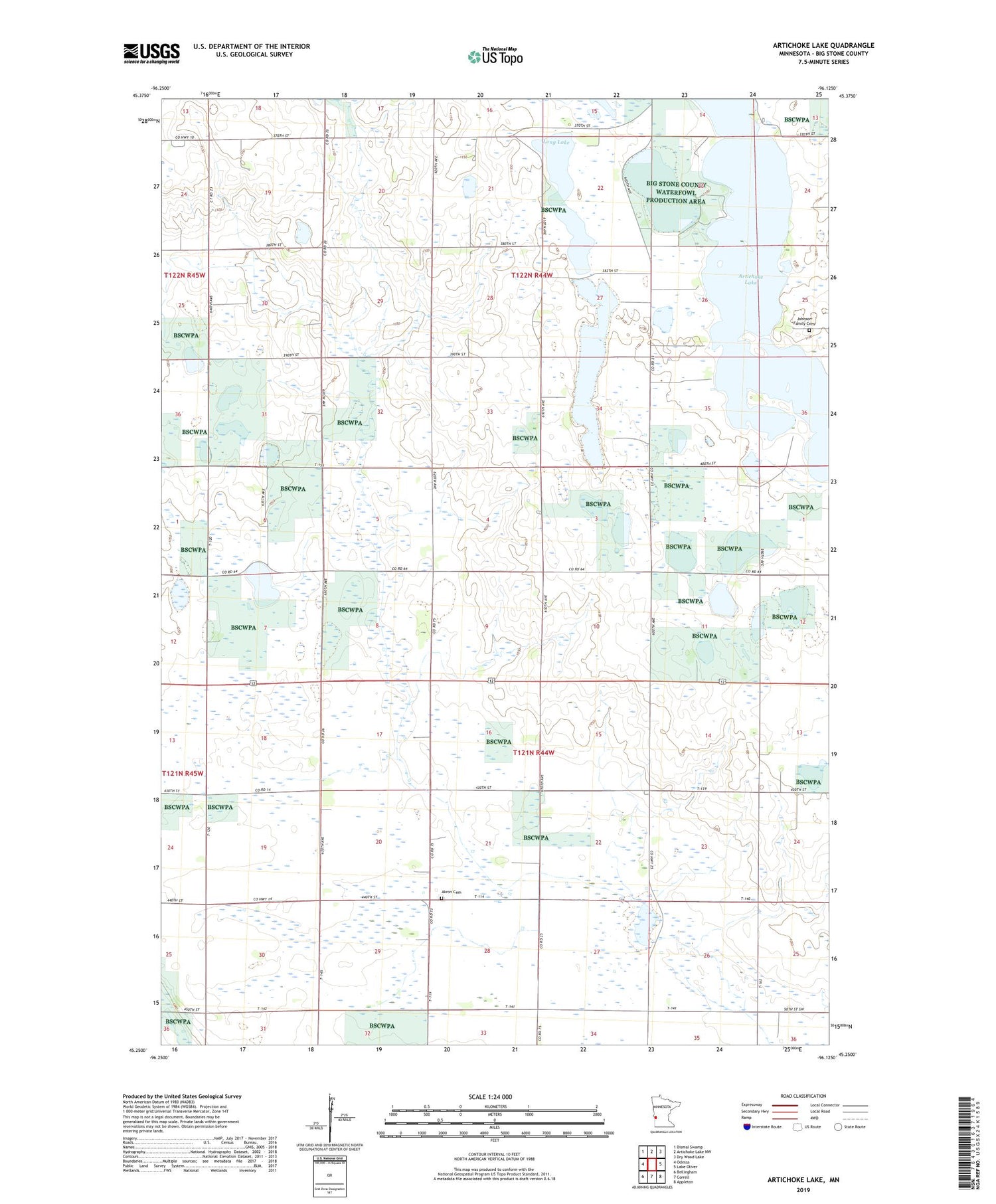 Artichoke Lake Minnesota US Topo Map Image
