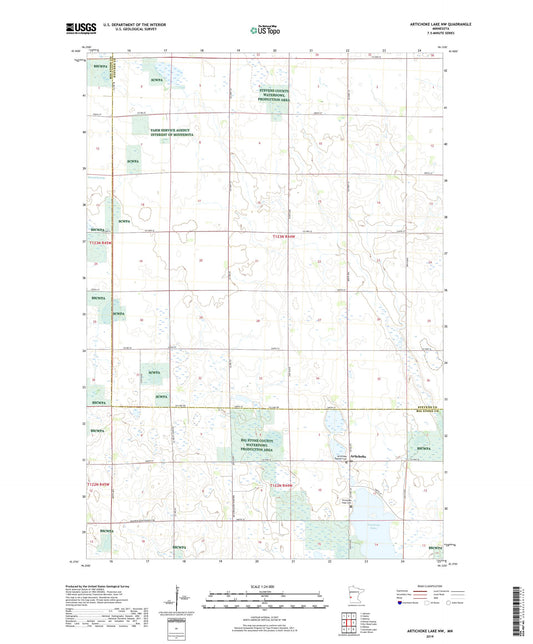 Artichoke Lake NW Minnesota US Topo Map Image