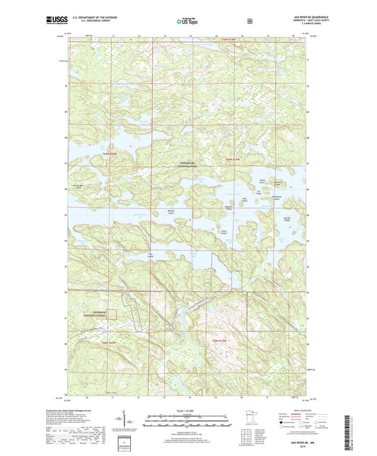 Ash River NE Minnesota US Topo Map Image
