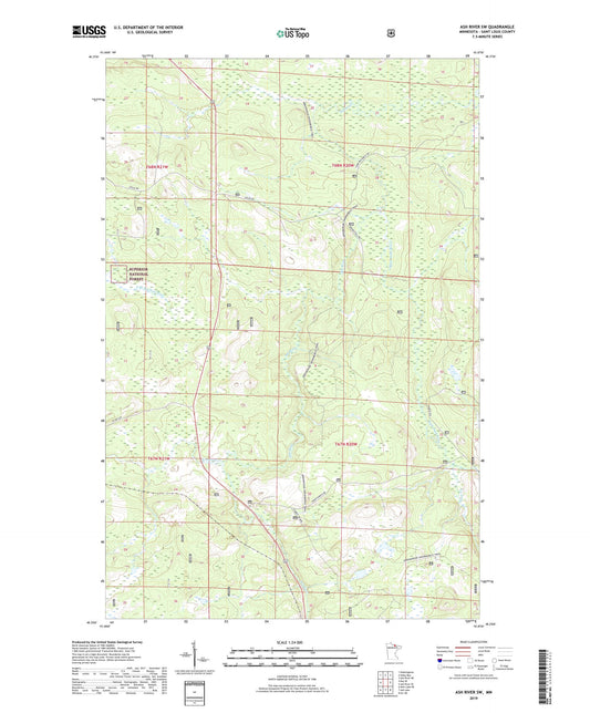 Ash River SW Minnesota US Topo Map Image