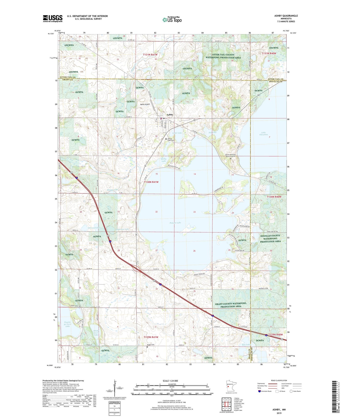 Ashby Minnesota US Topo Map Image