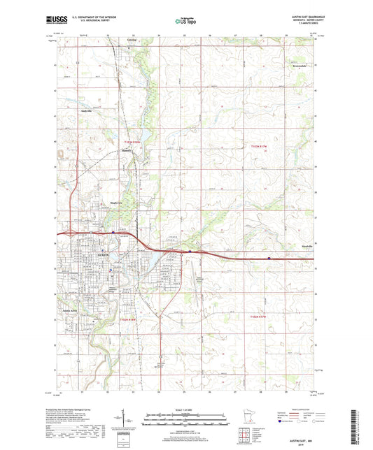 Austin East Minnesota US Topo Map Image