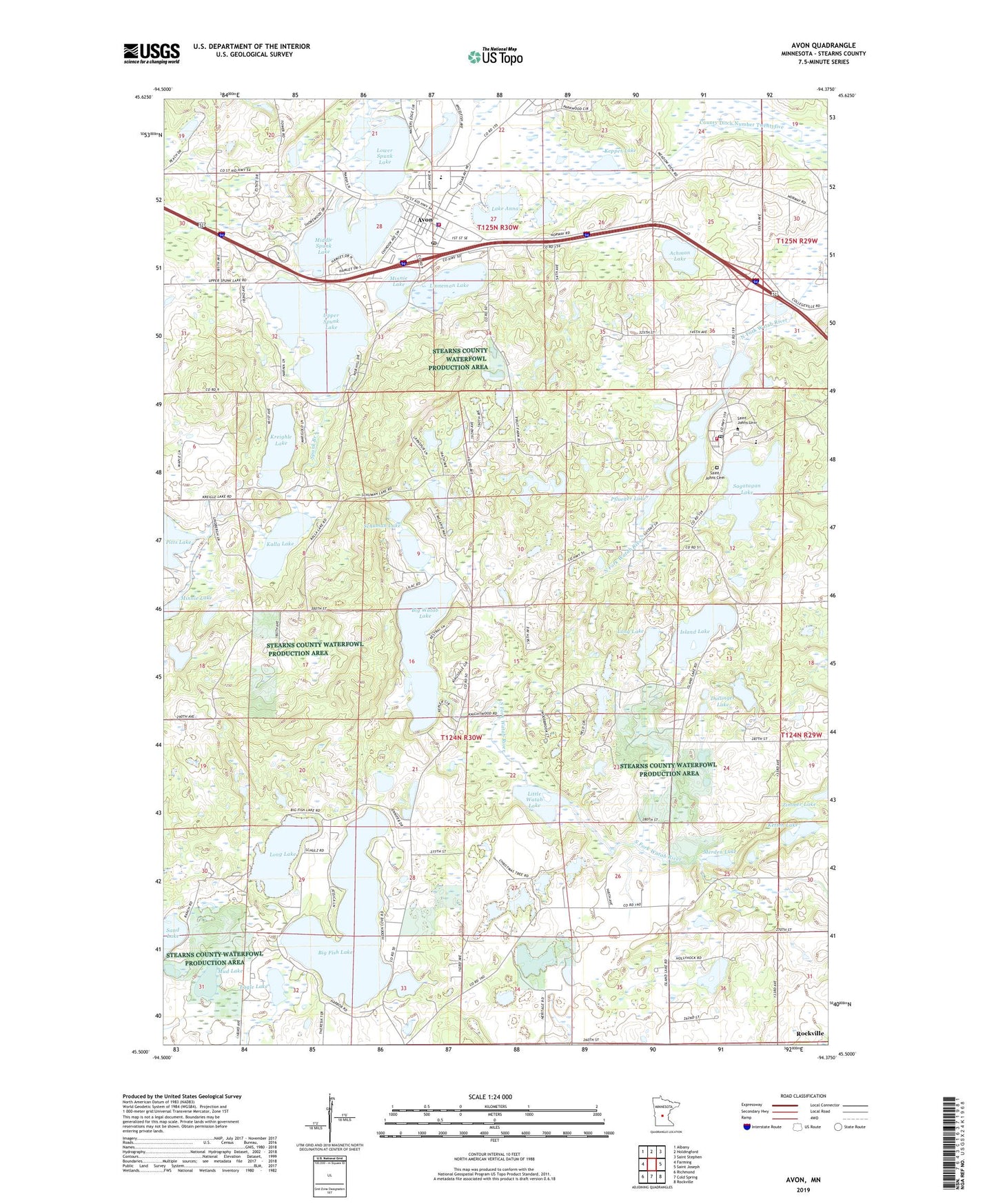 Avon Minnesota US Topo Map Image