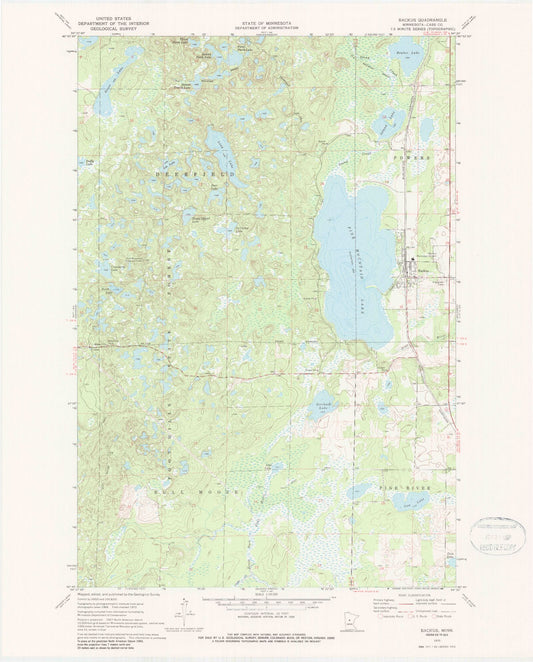 Classic USGS Backus Minnesota 7.5'x7.5' Topo Map Image