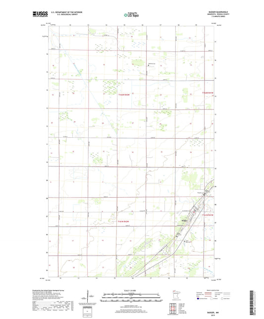 Badger Minnesota US Topo Map Image