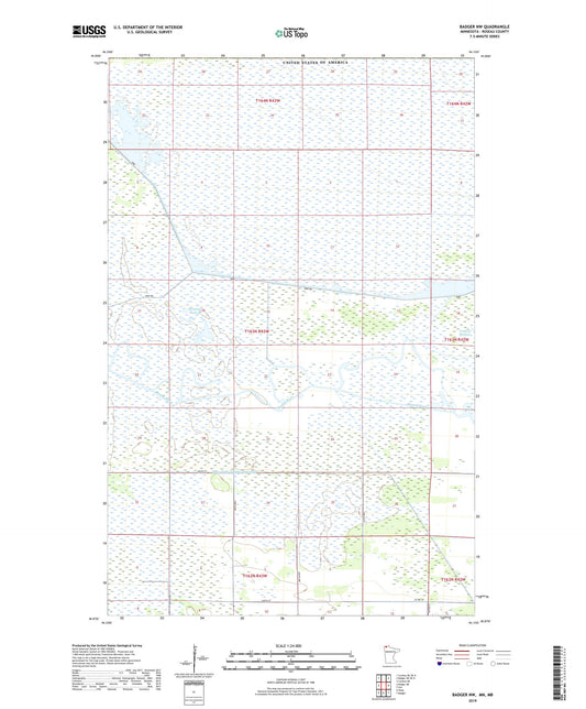 Badger NW Minnesota US Topo Map Image
