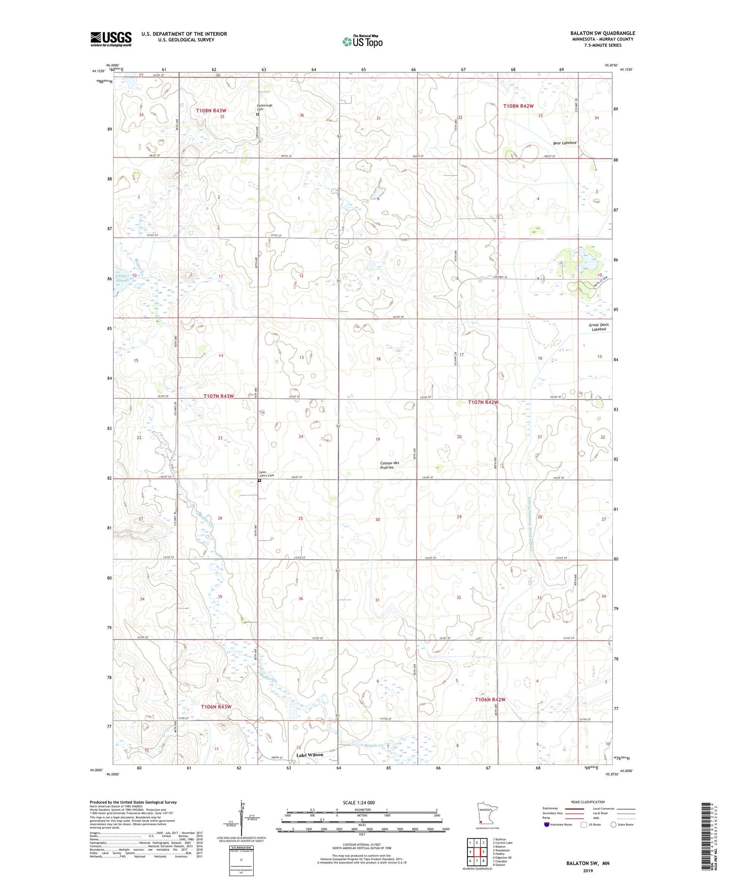 Balaton SW Minnesota US Topo Map Image