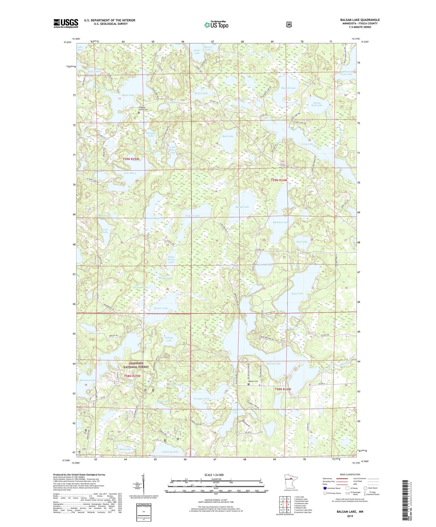 Balsam Lake Minnesota US Topo Map Image
