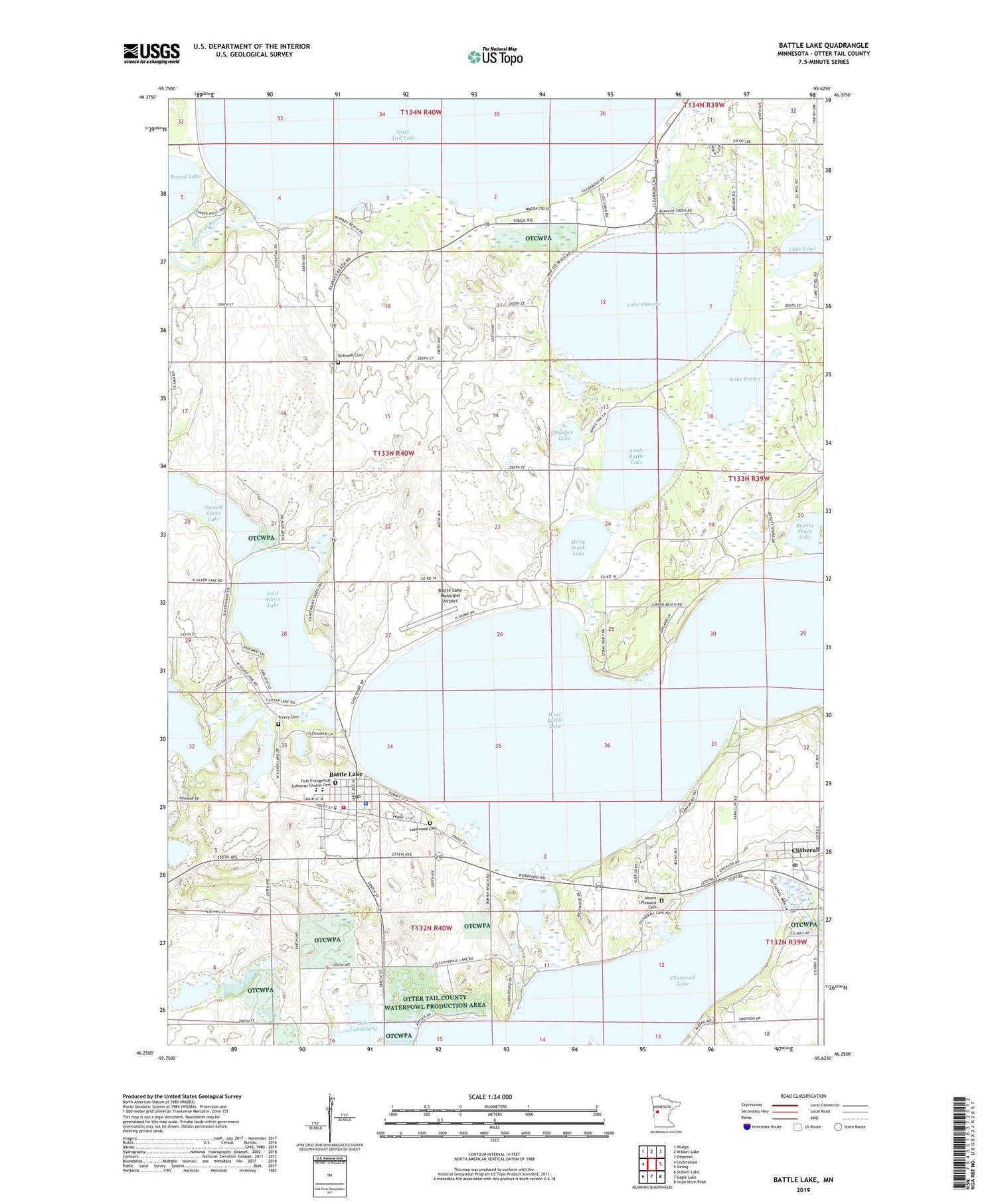 Battle Lake Minnesota US Topo Map Image