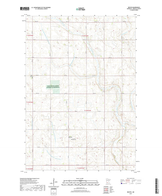 Bechyn Minnesota US Topo Map Image