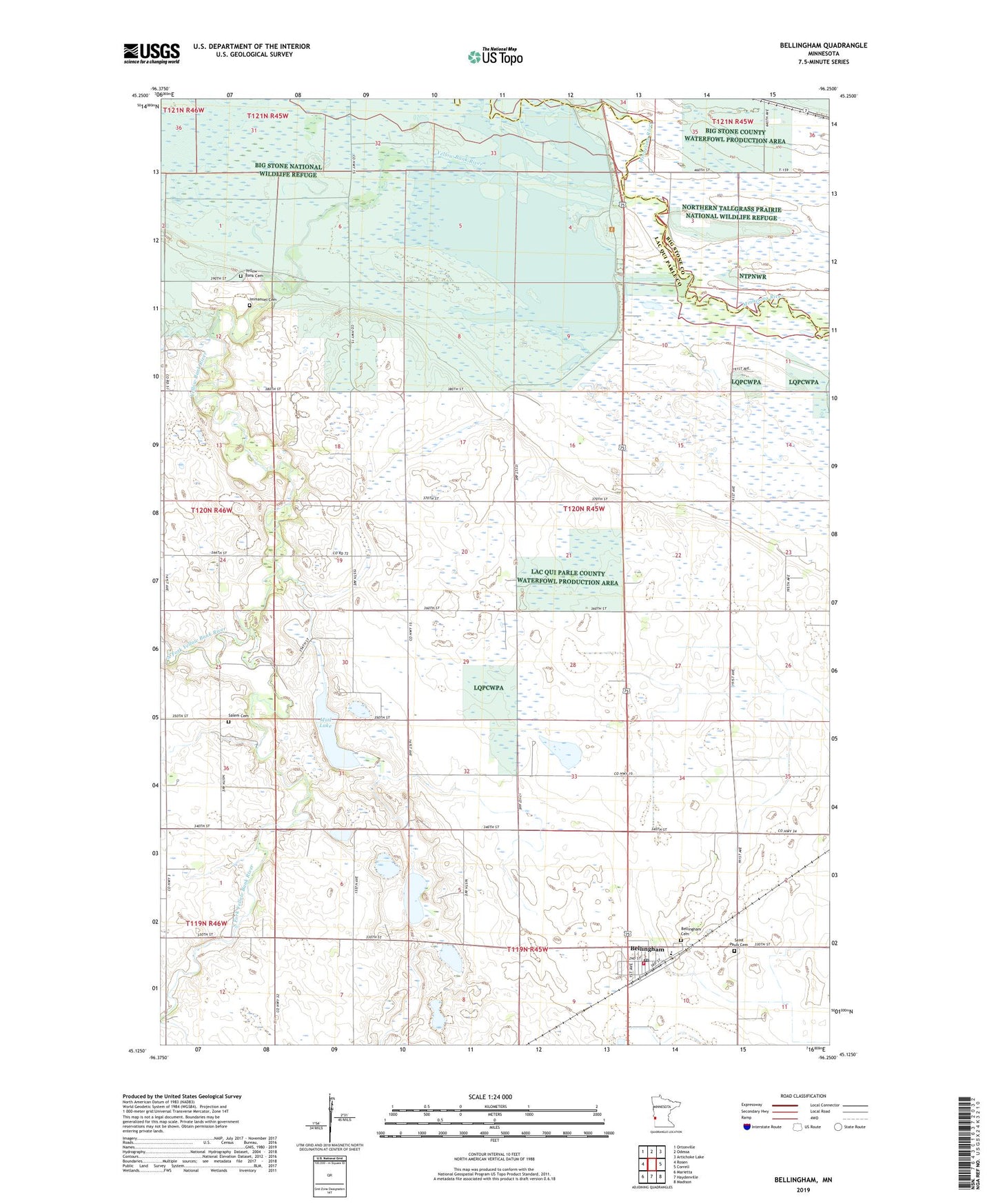 Bellingham Minnesota US Topo Map Image
