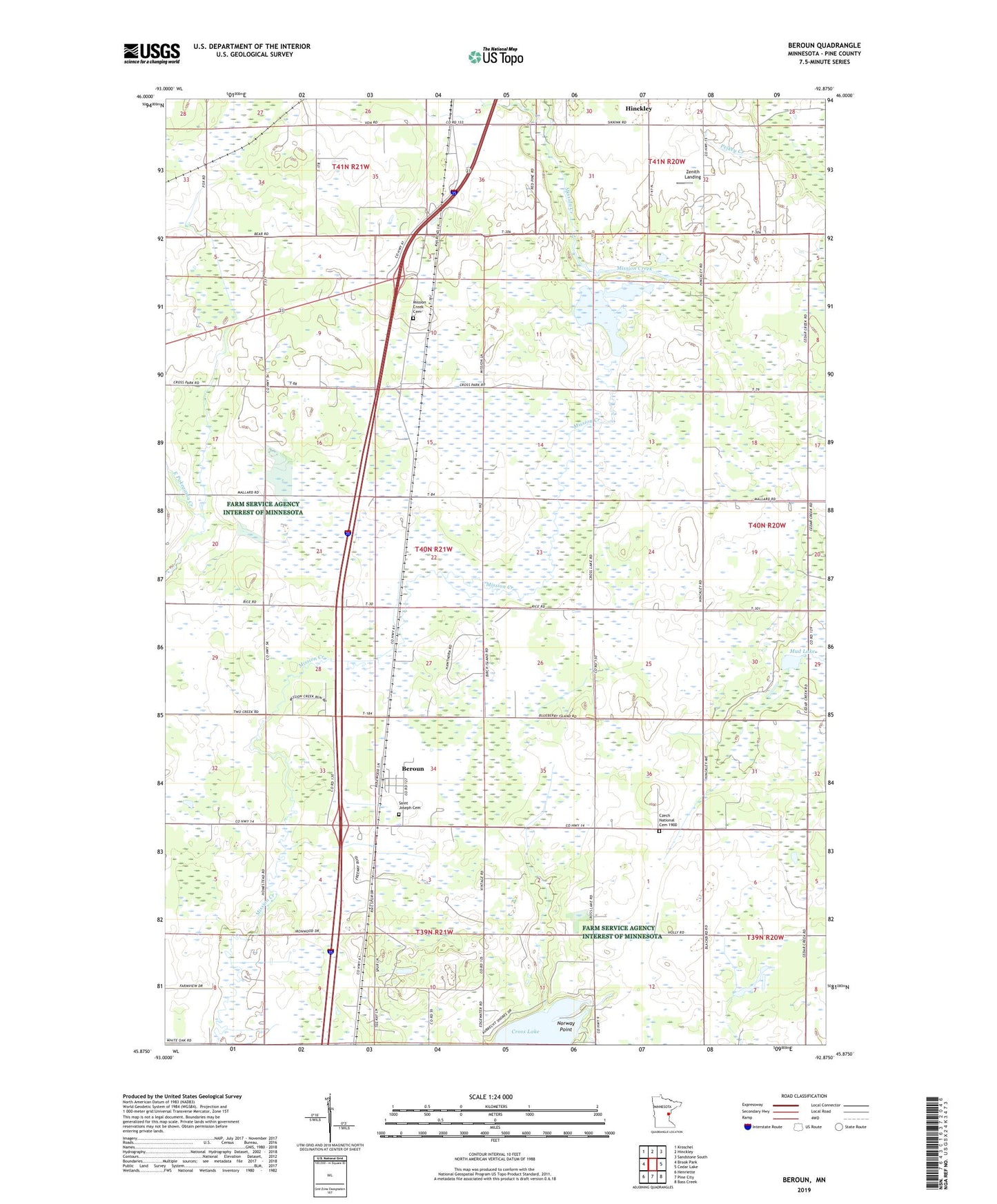 Beroun Minnesota US Topo Map Image