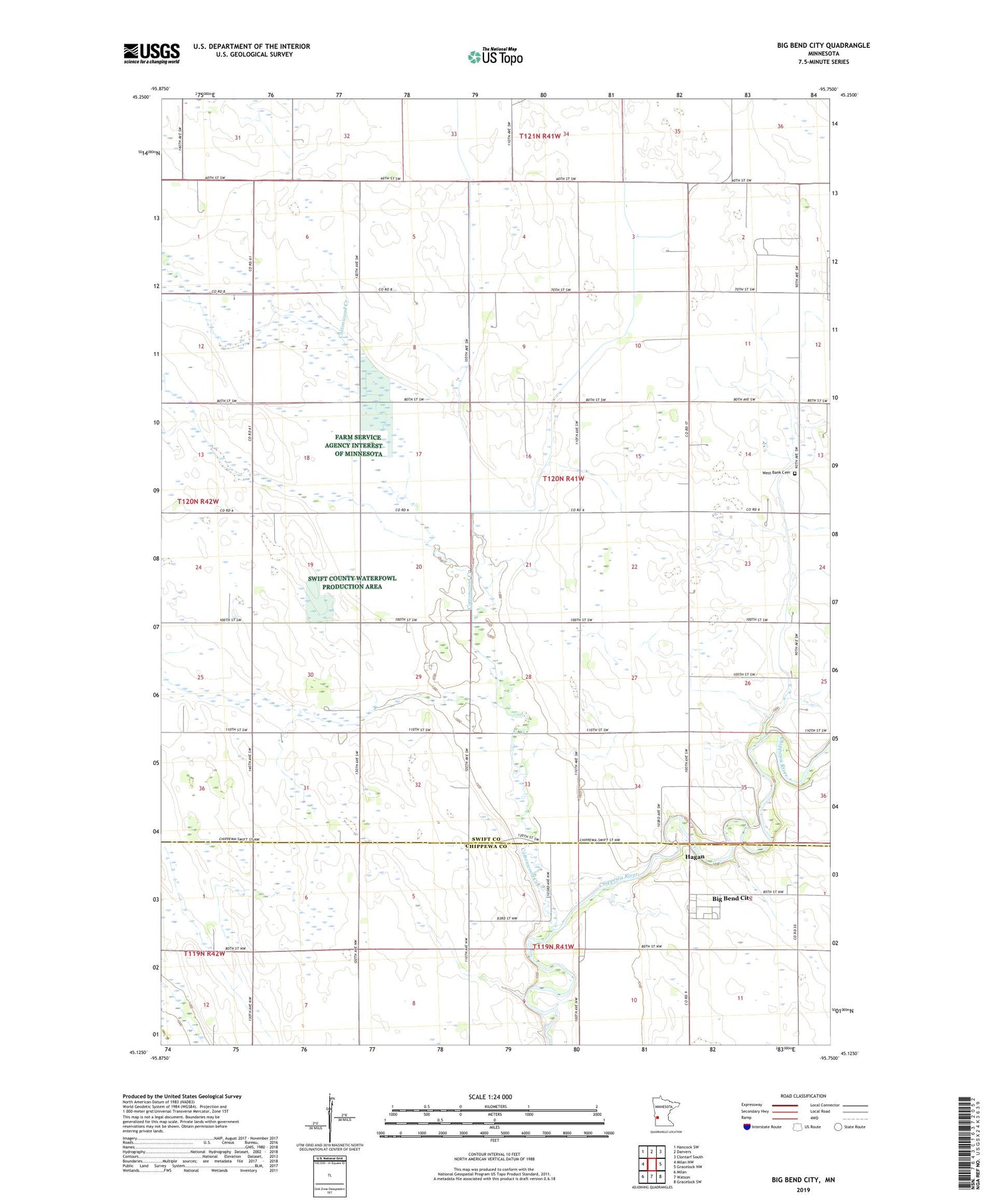 Big Bend City Minnesota US Topo Map Image