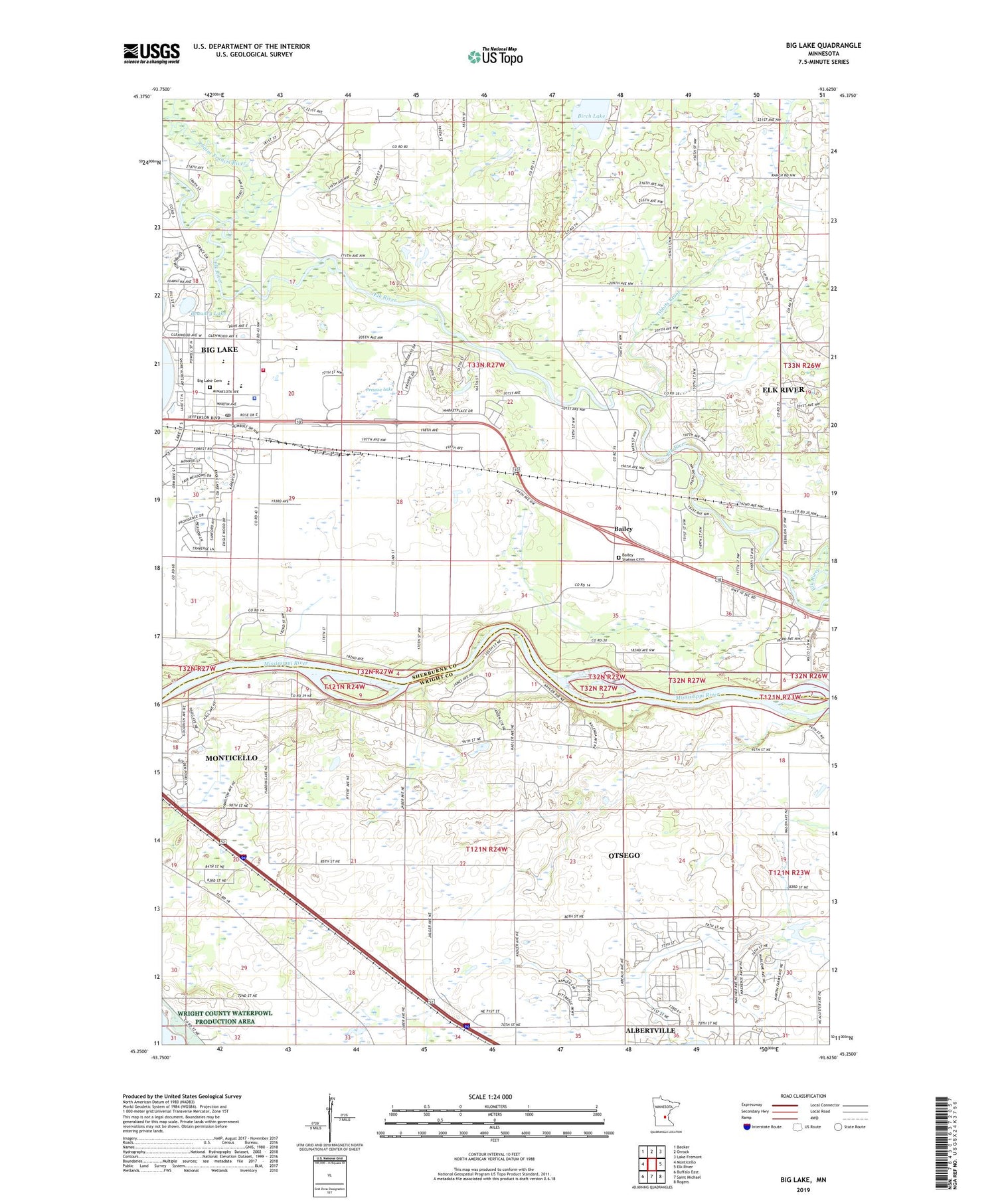 Big Lake Minnesota US Topo Map Image