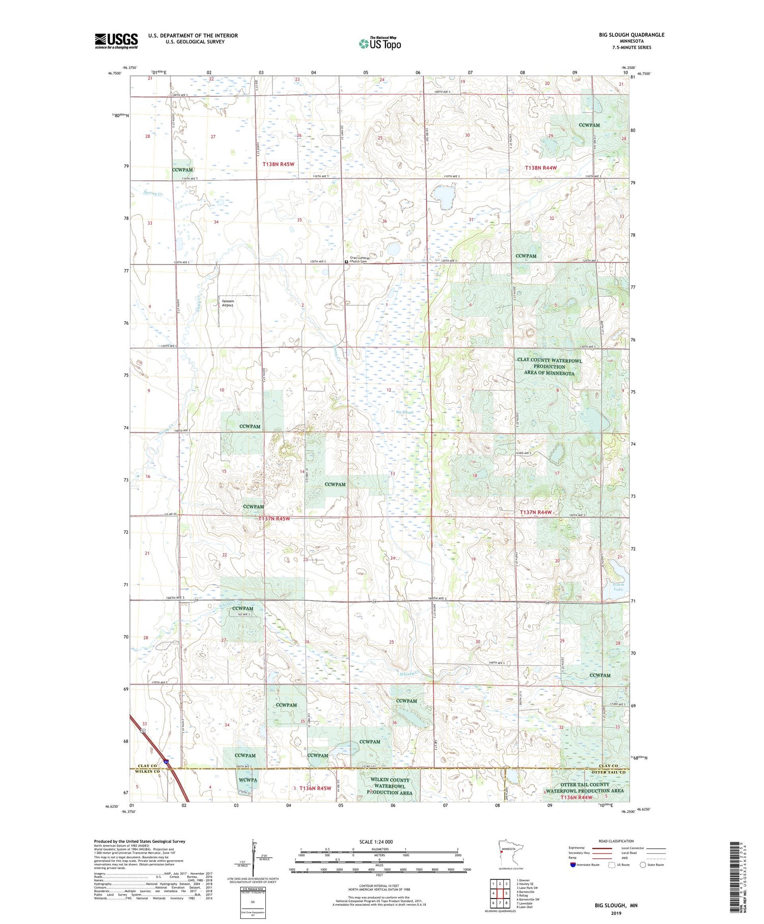 Big Slough Minnesota US Topo Map Image