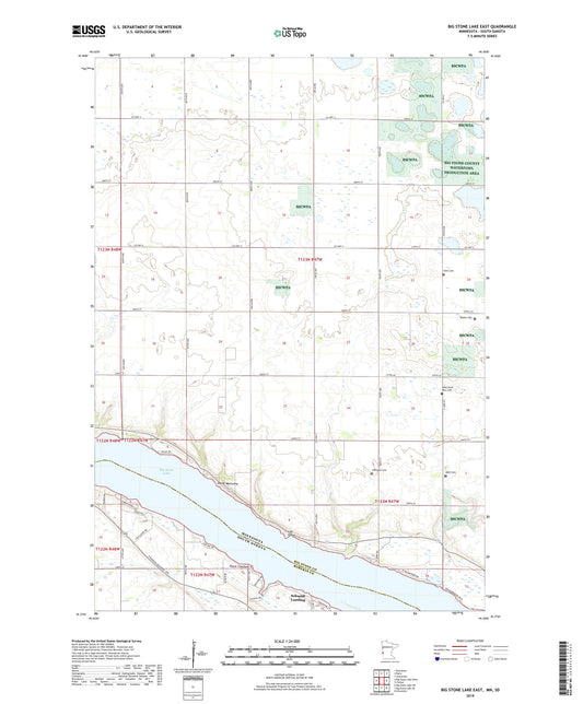 Big Stone Lake East Minnesota US Topo Map Image