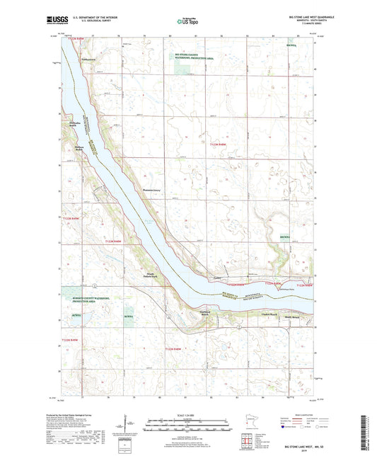 Big Stone Lake West Minnesota US Topo Map Image
