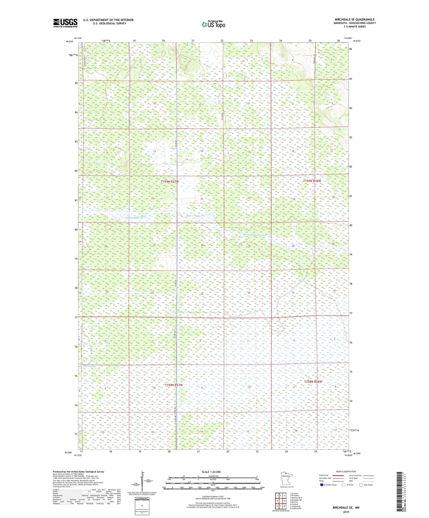 Birchdale SE Minnesota US Topo Map Image