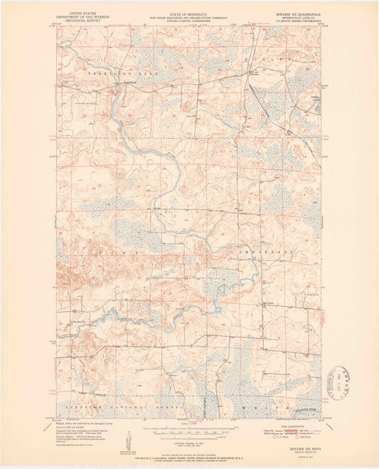 Classic USGS Biwabik NE Minnesota 7.5'x7.5' Topo Map Image