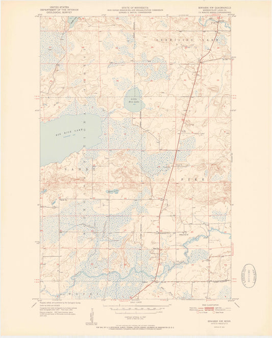 Classic USGS Biwabik NW Minnesota 7.5'x7.5' Topo Map Image