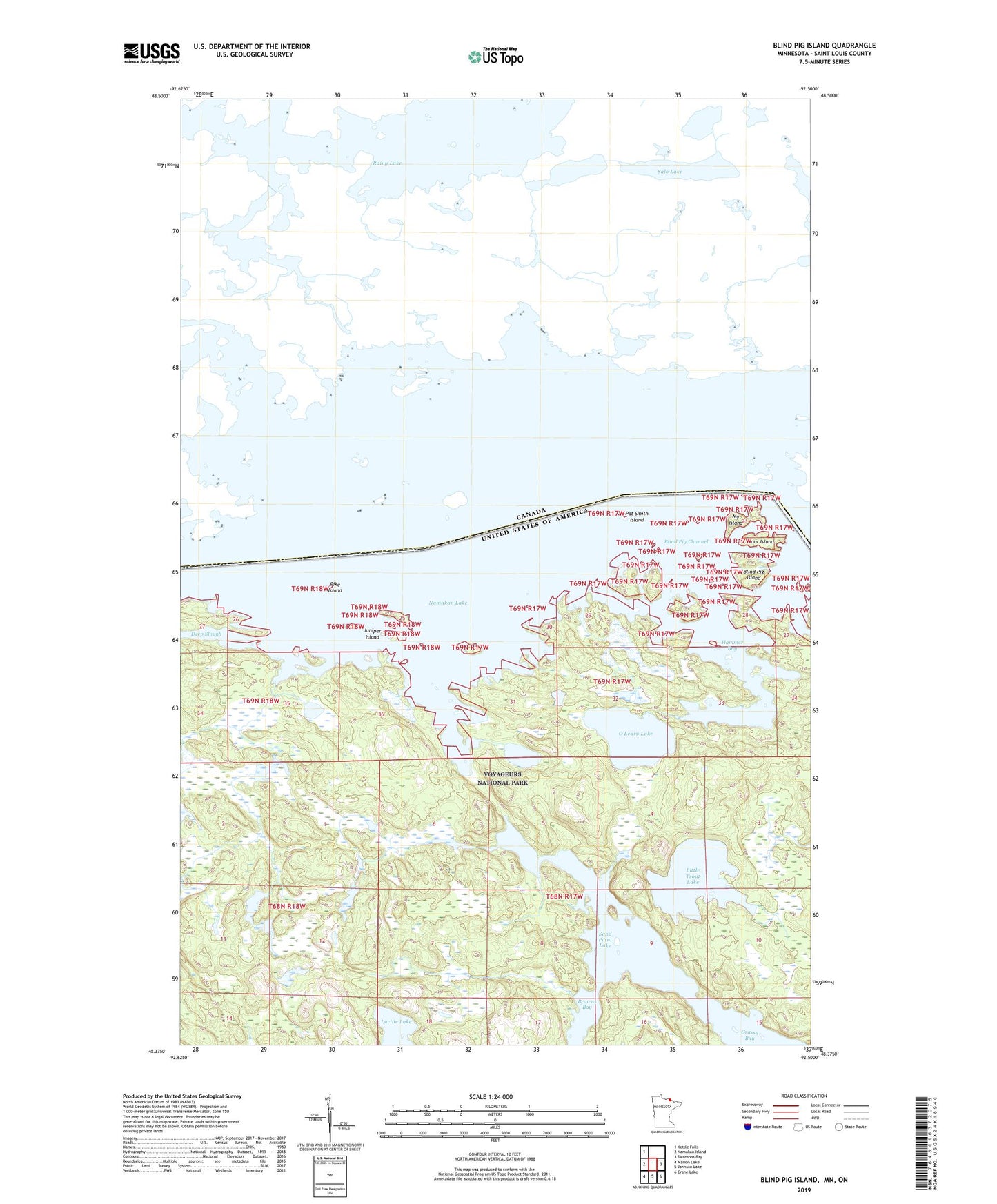 Blind Pig Island Minnesota US Topo Map Image