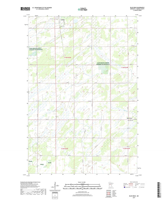 Blue Grass Minnesota US Topo Map Image