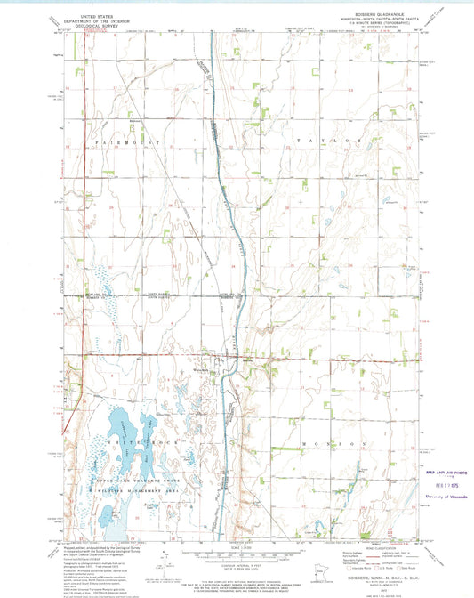 Classic USGS Boisberg Minnesota 7.5'x7.5' Topo Map Image
