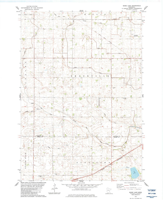 Classic USGS Boise Lake Minnesota 7.5'x7.5' Topo Map Image
