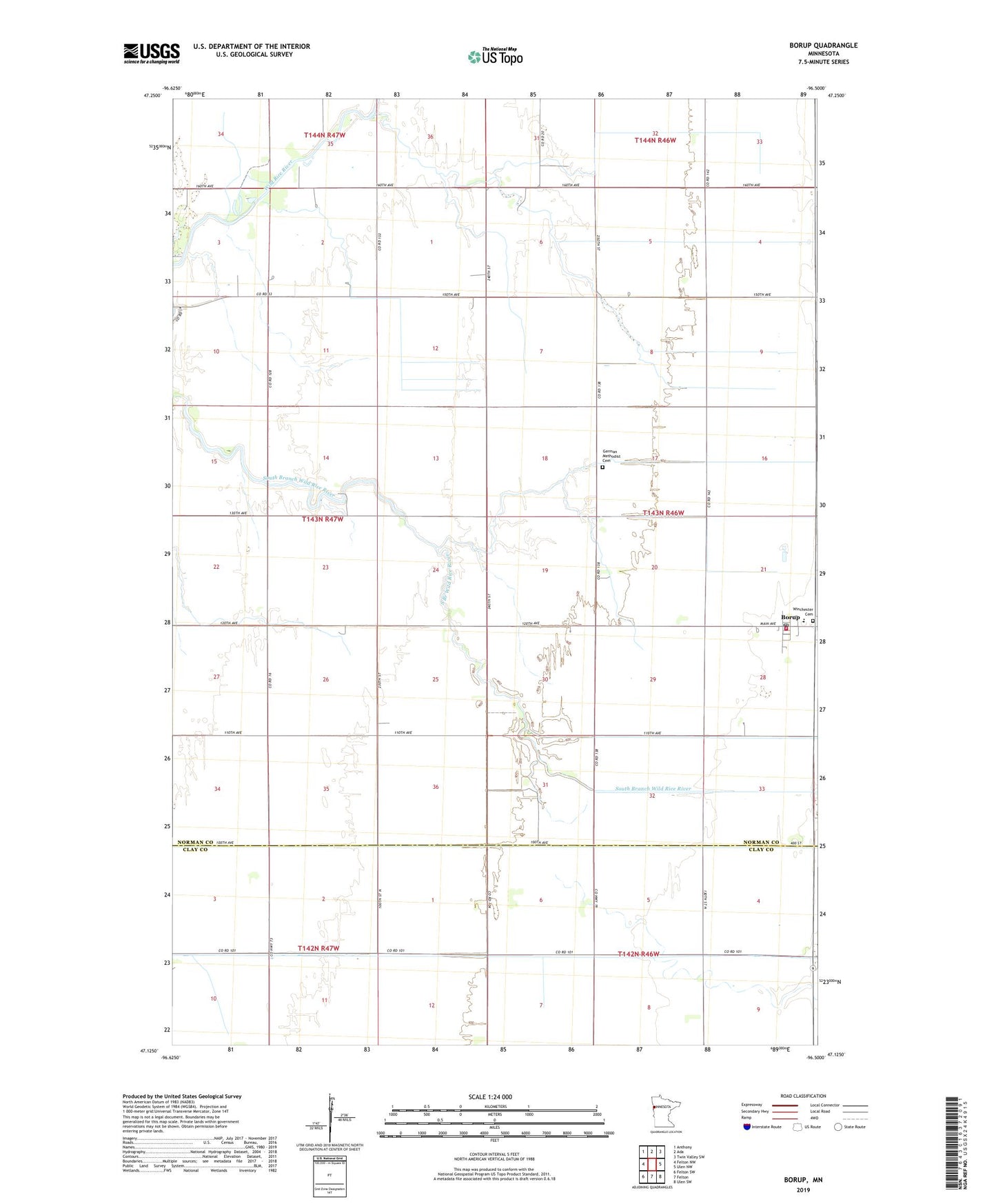 Borup Minnesota US Topo Map Image