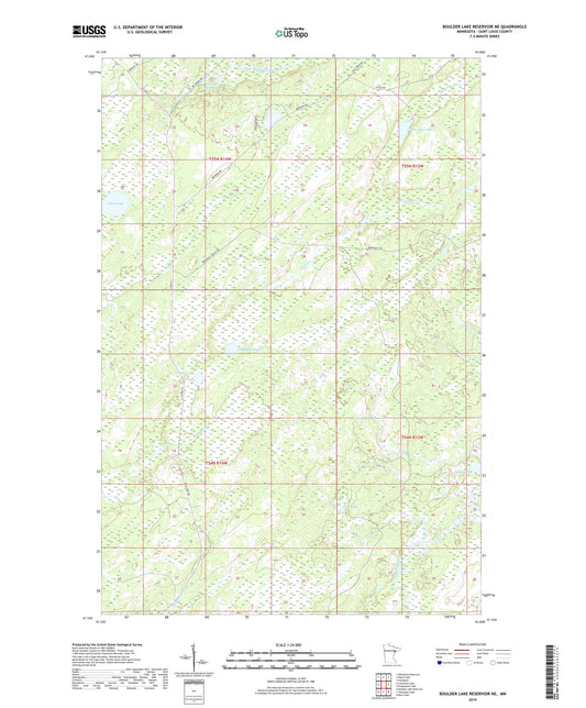 Boulder Lake Reservoir NE Minnesota US Topo Map Image