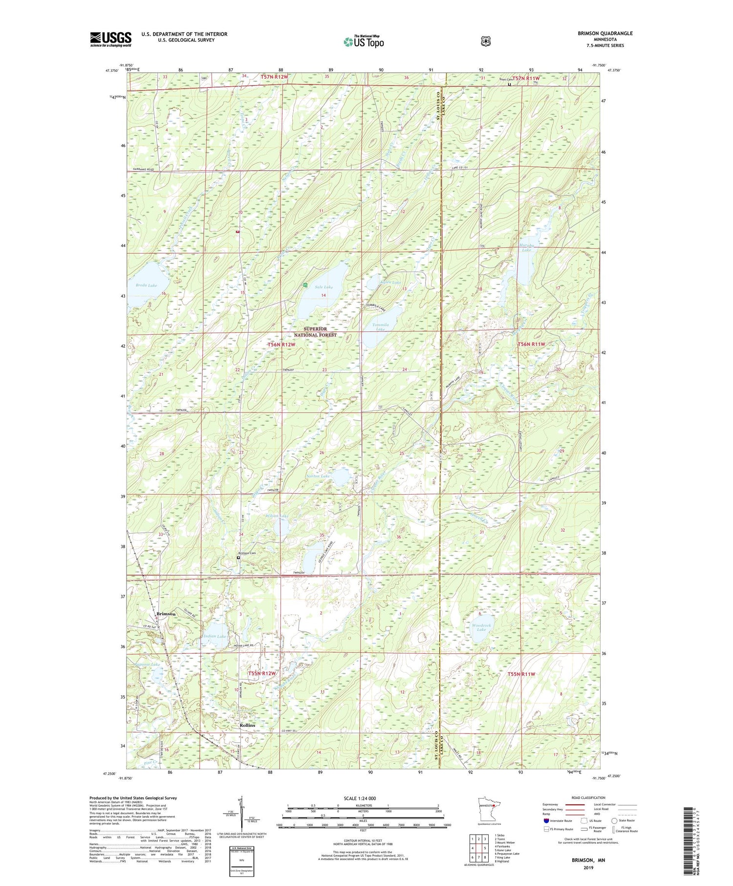 Brimson Minnesota US Topo Map Image