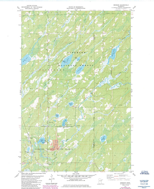 Classic USGS Brimson Minnesota 7.5'x7.5' Topo Map Image
