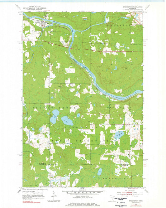 Classic USGS Brookston Minnesota 7.5'x7.5' Topo Map Image
