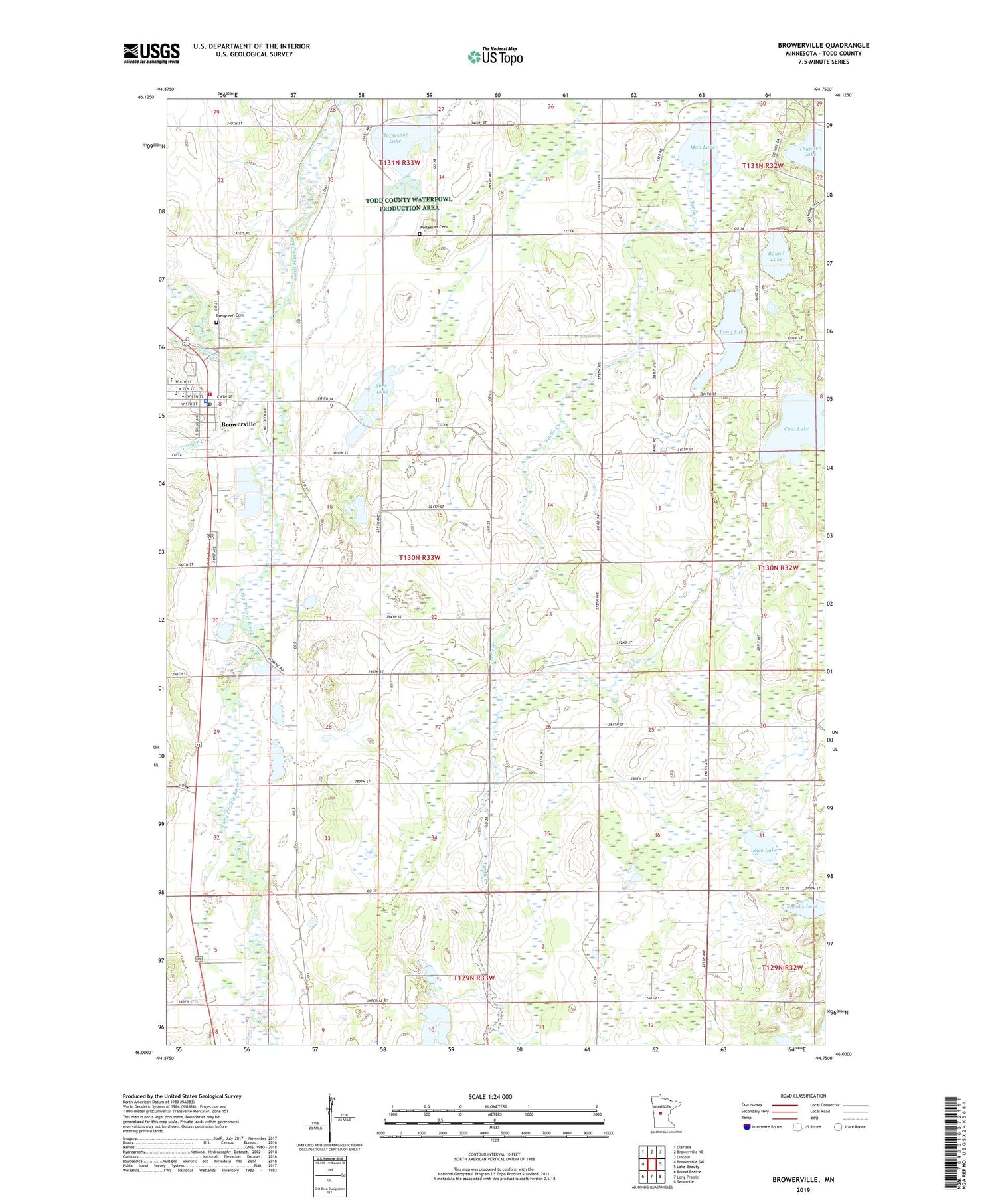 Browerville Minnesota US Topo Map Image