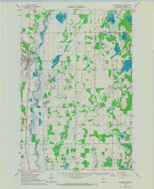 Classic USGS Browerville Minnesota 7.5'x7.5' Topo Map Image