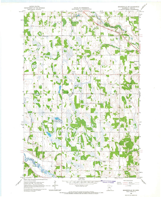 Classic USGS Browerville SW Minnesota 7.5'x7.5' Topo Map Image