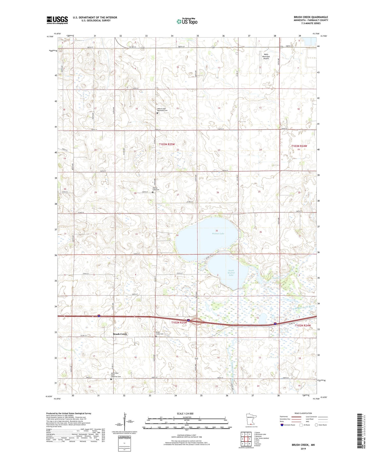 Brush Creek Minnesota US Topo Map Image