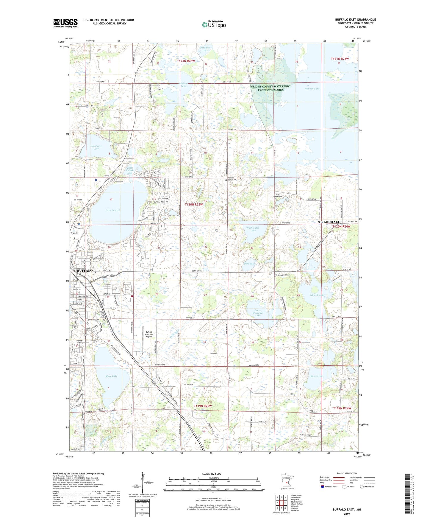 Buffalo East Minnesota US Topo Map Image