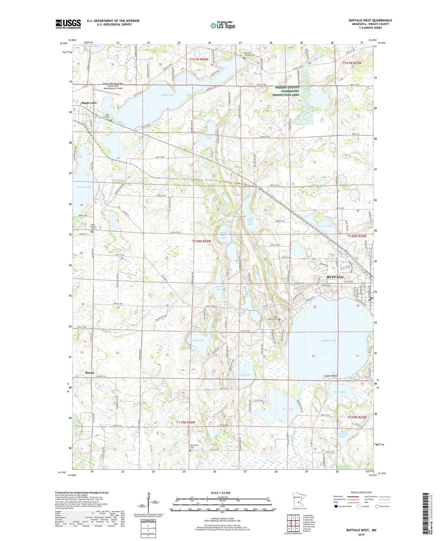 Buffalo West Minnesota US Topo Map Image