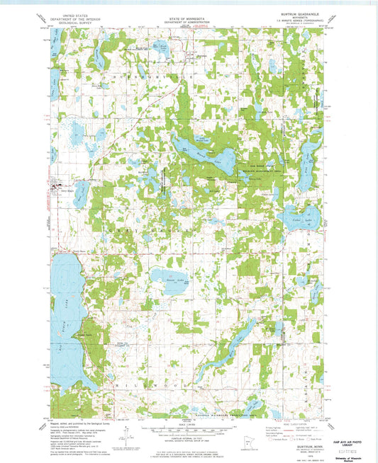 Classic USGS Burtrum Minnesota 7.5'x7.5' Topo Map Image