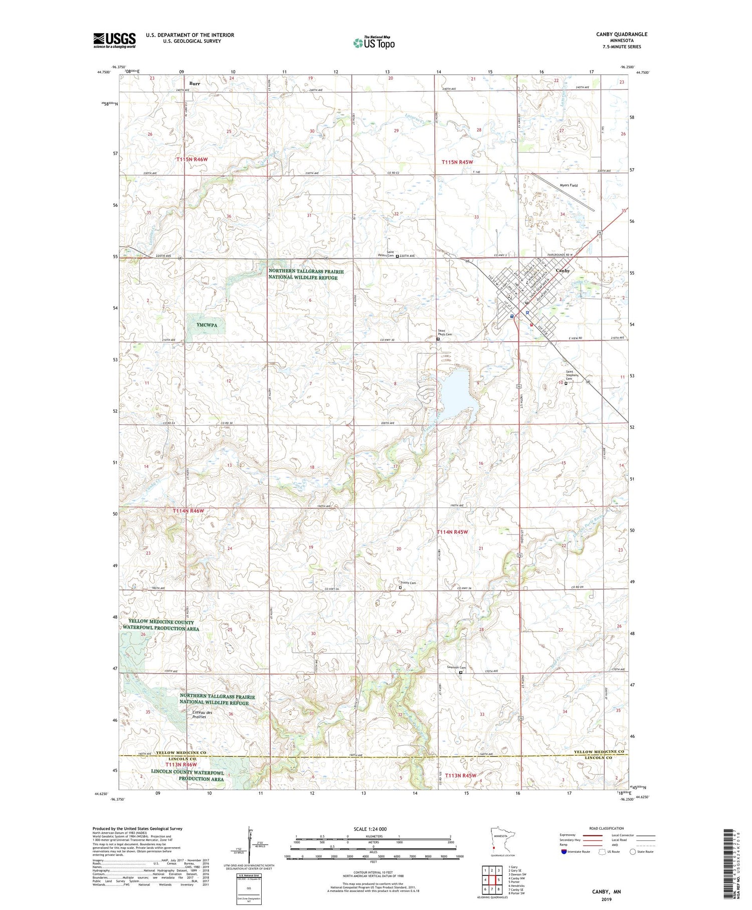 Canby Minnesota US Topo Map Image