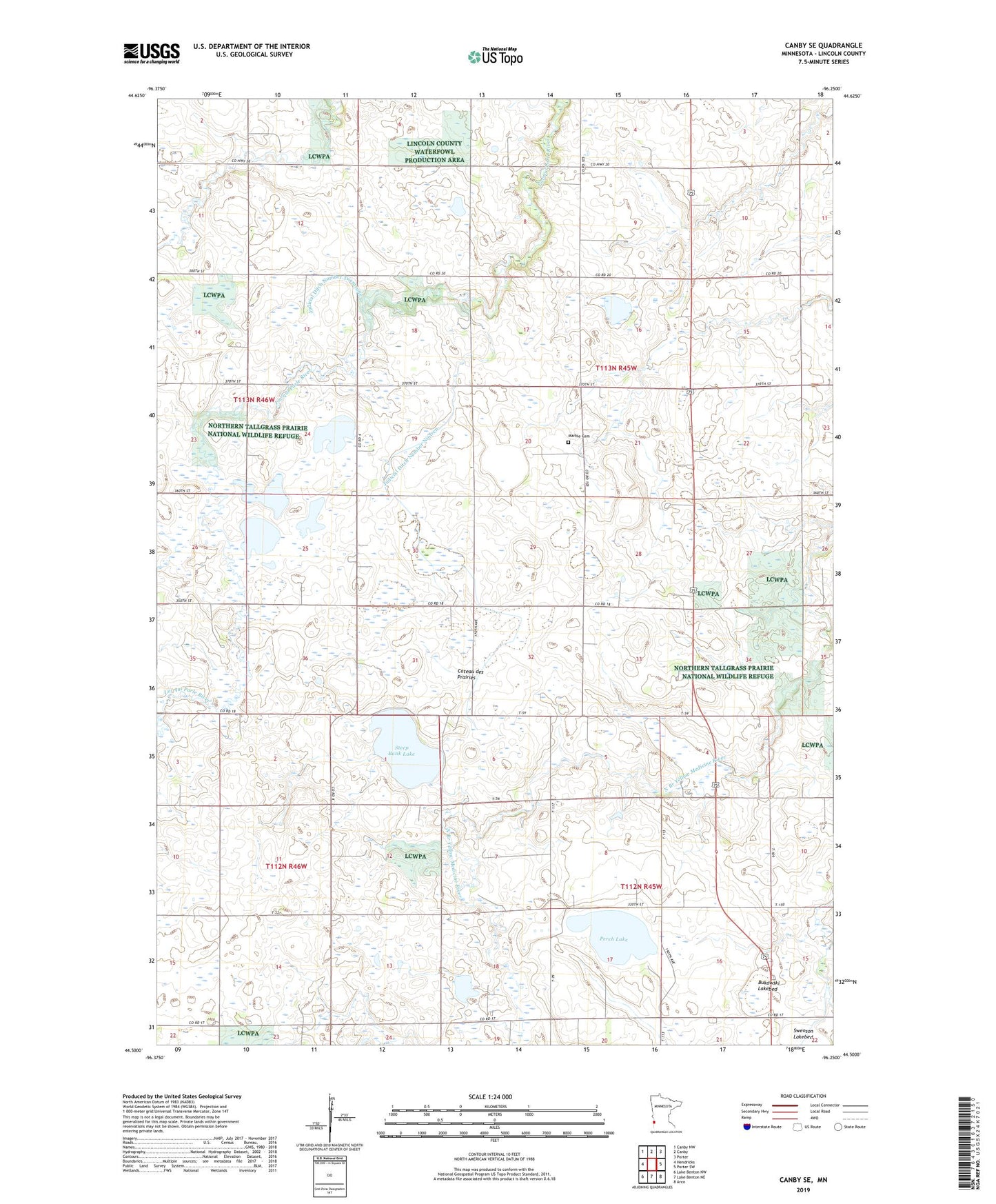 Canby SE Minnesota US Topo Map Image