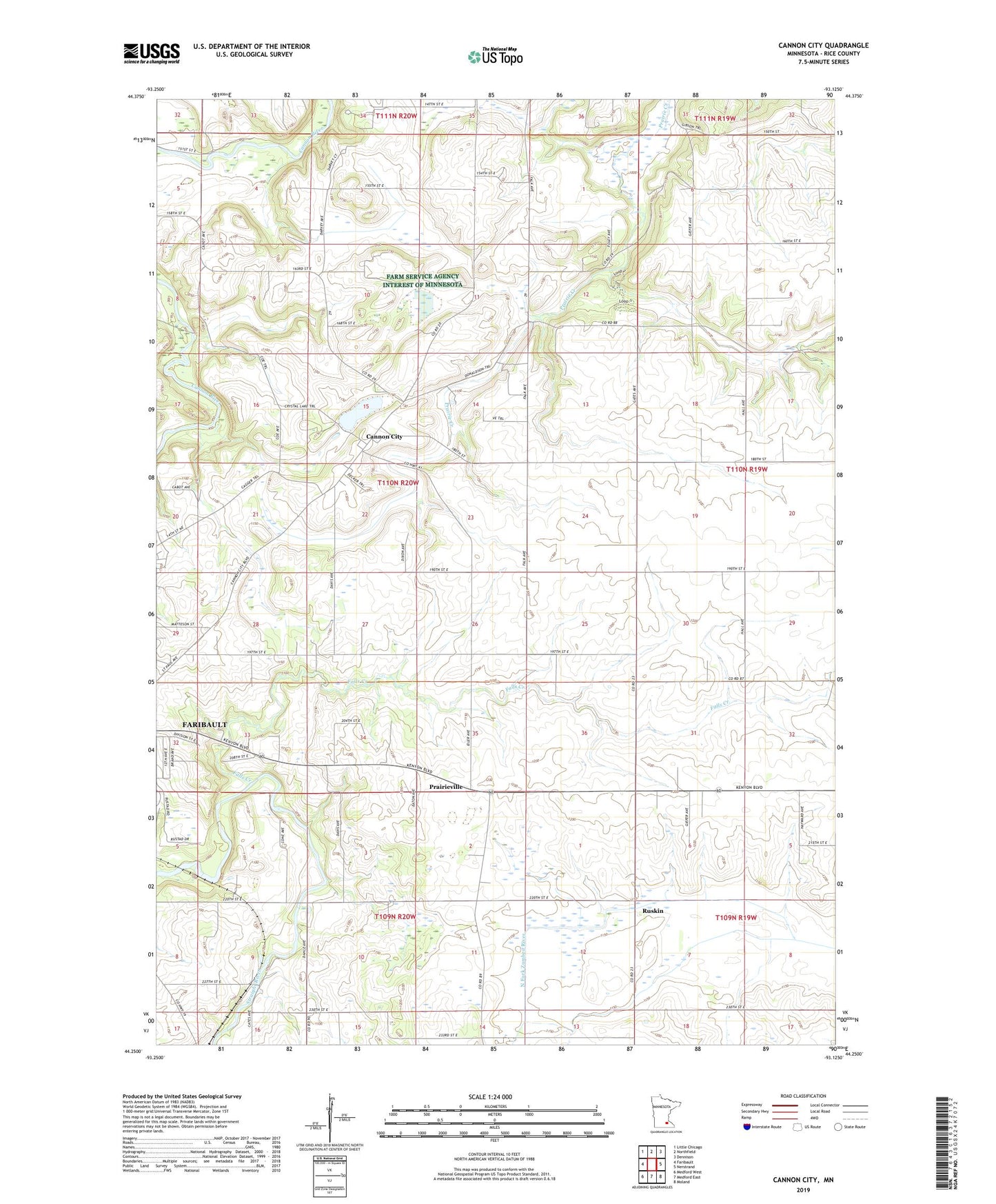 Cannon City Minnesota US Topo Map Image
