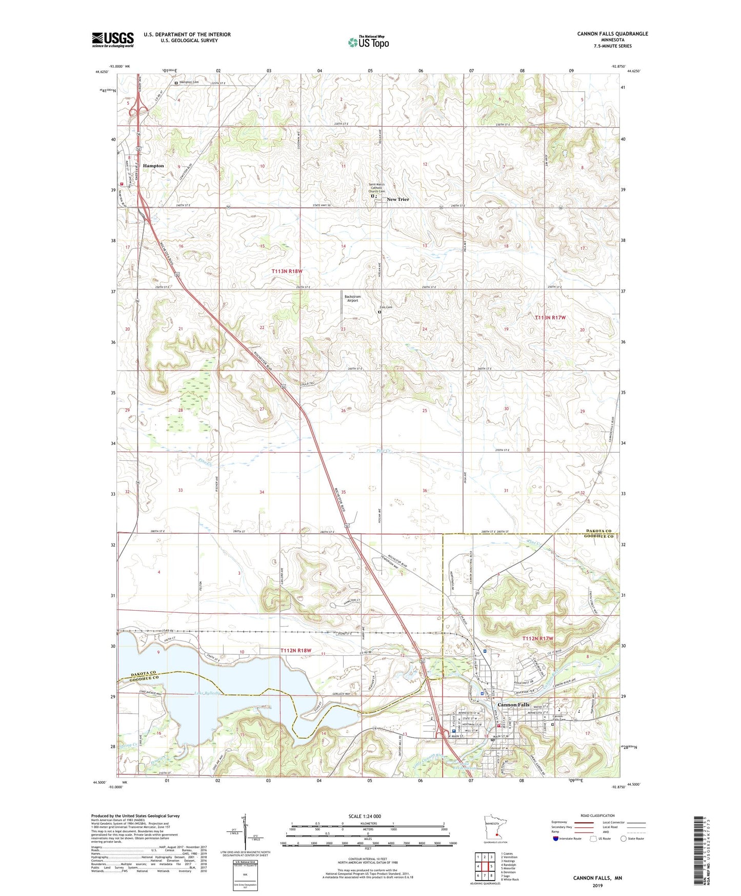 Cannon Falls Minnesota US Topo Map Image