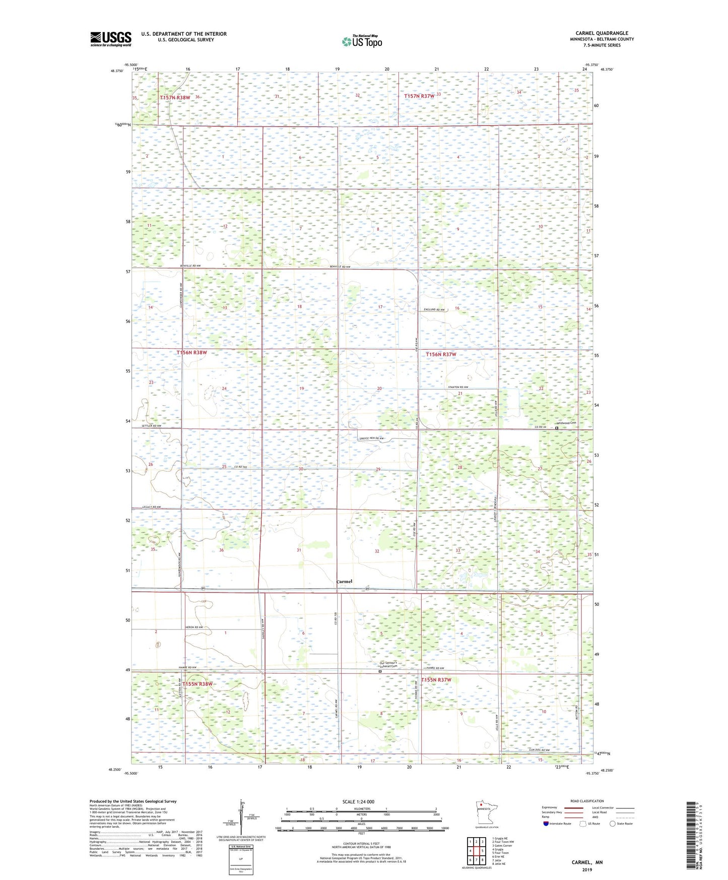 Carmel Minnesota US Topo Map Image