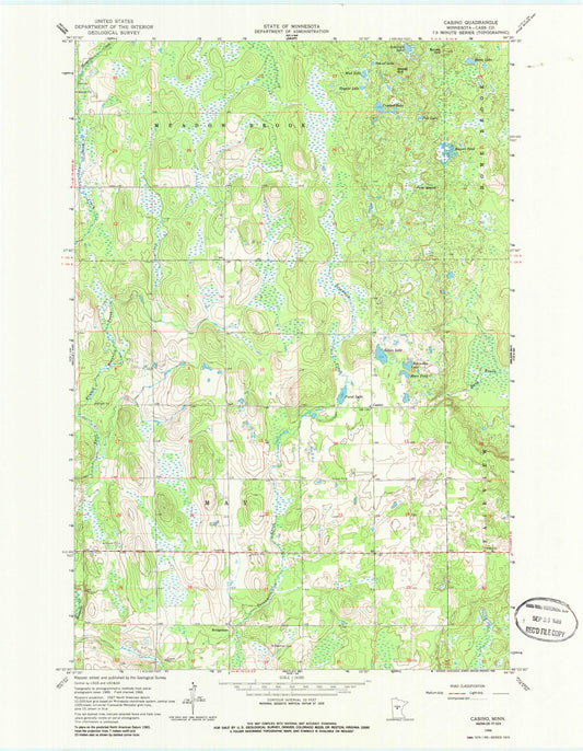Classic USGS Casino Minnesota 7.5'x7.5' Topo Map Image