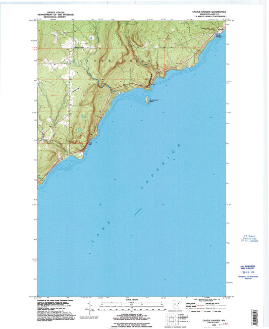 Classic USGS Castle Danger Minnesota 7.5'x7.5' Topo Map Image