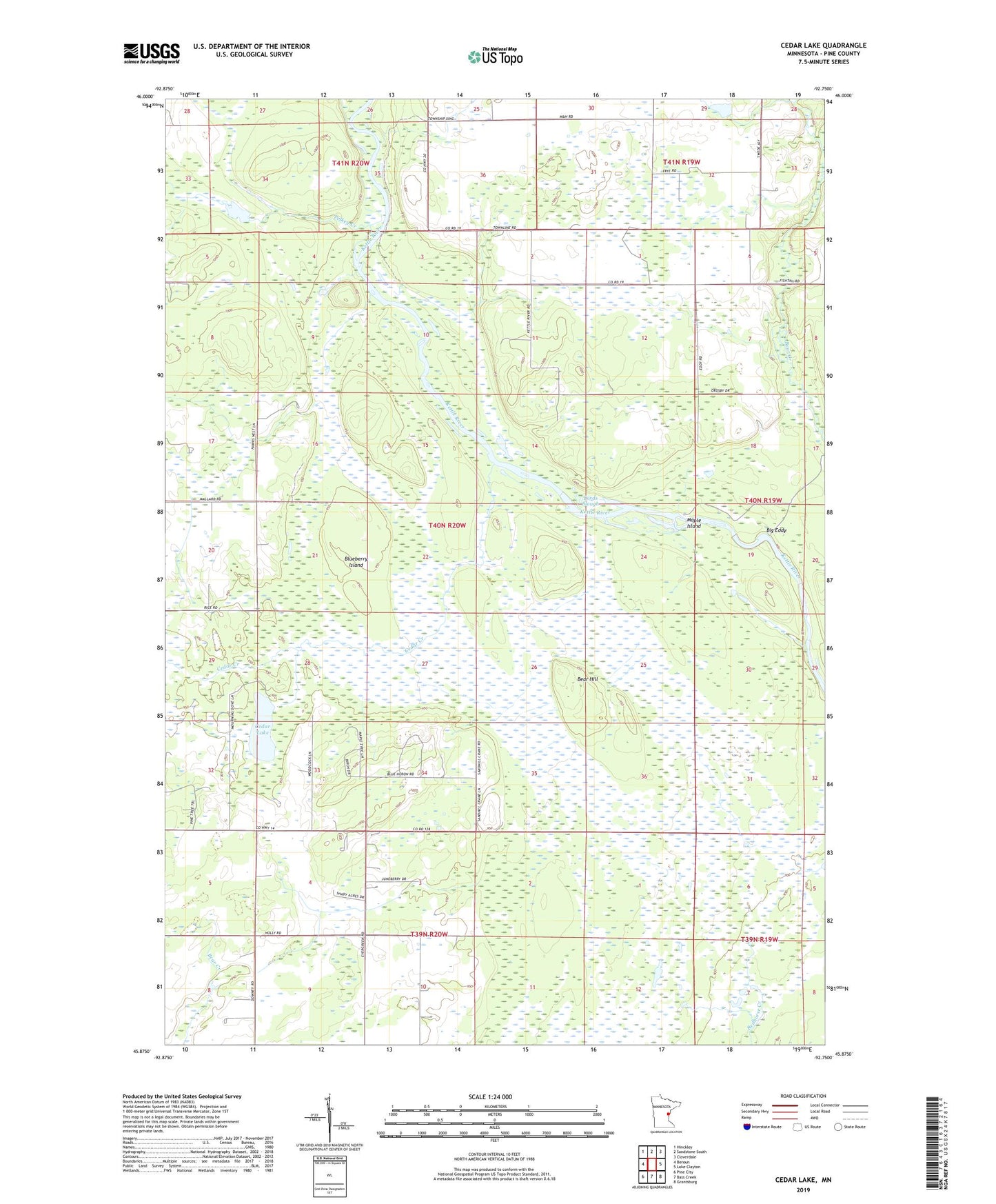 Cedar Lake Minnesota US Topo Map Image